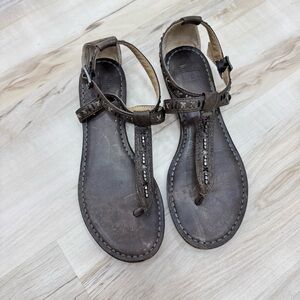 Frye Carson Boho Thong Sandal Size 8 brown gray color
